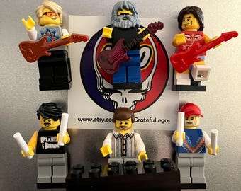 Grateful Dead Gift FULL BAND Magnet - free Dead sticker - CUSTOM built of Bricks Jerry Garcia Bob Weir Dead and Company