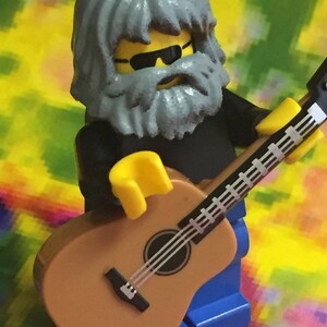 Grateful Dead Gift Jerry Garcia CUSTOM made of lego bricks Magnet Ornament Acoustic Phil Lesh Bob Weir NOT a t shirt pin patch free Sticker image 2