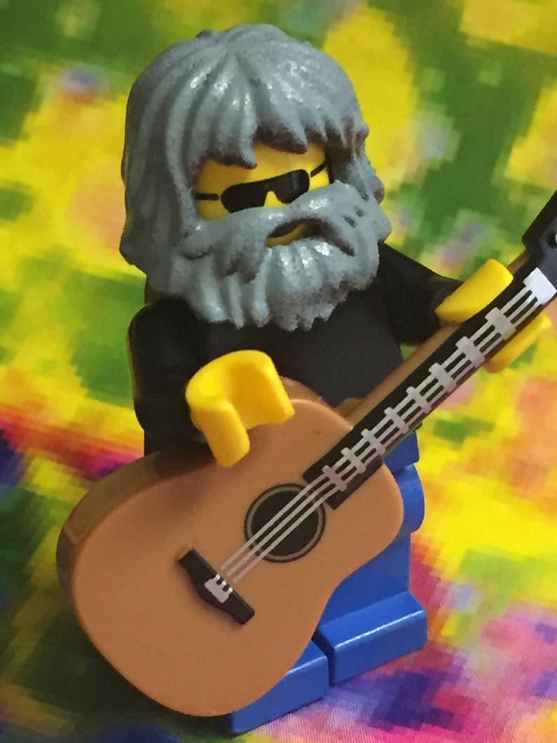 Grateful Dead Gift Jerry Garcia CUSTOM made of lego bricks Magnet Ornament Acoustic Phil Lesh Bob Weir NOT a t shirt pin patch free Sticker image 2