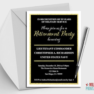 Navy Retirement Party Invitation Printable, Editable Invitation, Retirement Party, Military Retirement Navy Retirement Navy Party Navy Gift