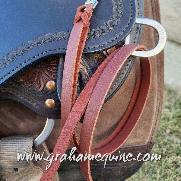 Chestnut Brown Latigo Strings, Saddle Strings, Leather Ties, 1/2"