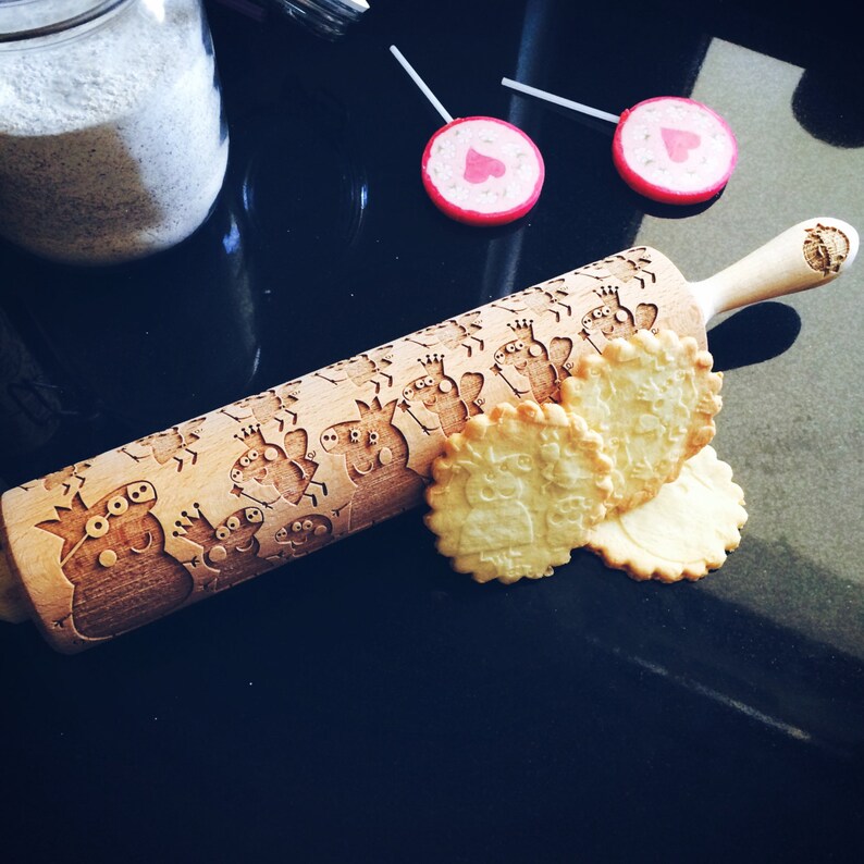 PEPPA PIG Rolling Pin Embossing Rolling Pin Engraved Rolling Etsy