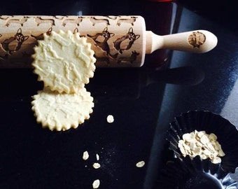 CORGI rolling pin, embossing rolling pin, engraved rolling pin by laser, dog rolling pin
