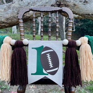 Football Highchair Banner, First Year Down Birthday High Chair Banner, Rookie of the Year Banner, Cake Smash