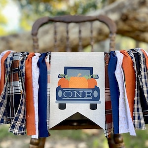 Pumpkin Highchair Banner, First Birthday Banner, High Chair Banner