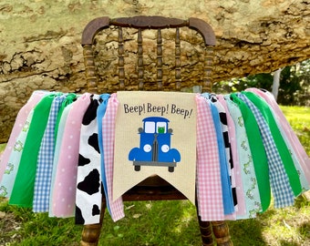 Little Blue Truck Highchair Banner, Blue Truck High Chair Banner, The Little Blue Truck Banner