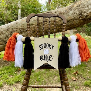 Spooky One Highchair Banner, Halloween High Chair Banner, Customizable Colors!