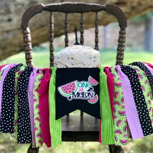 Watermelon Highchair Banner, First Birthday Banner, Sweet to be One Banner, One in a Melon Banner