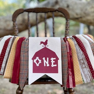 Farm Highchair Banner, Barnyard High Chair Banner, First Birthday