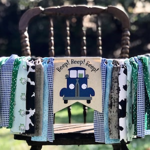 Little Blue Truck Highchair Banner, Blue Truck High Chair Banner, The Little Blue Truck Banner