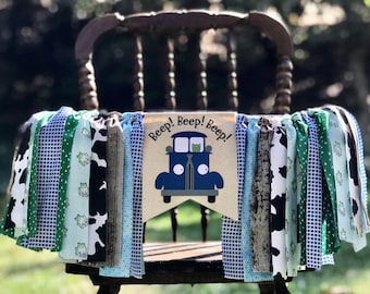Little Blue Truck Highchair Banner, Blue Truck High Chair Banner, The Little Blue Truck Banner