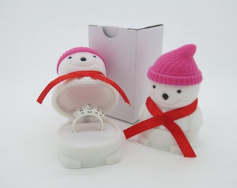 Santa Ring Box Diamante Xmas Gift Box Case Stud Earrings Charms UK Seller