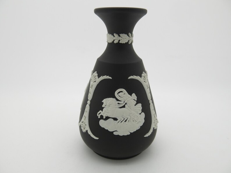 Wedgwood Jasper Bud Vase Rare Black Basalt Jasperware Free Etsy