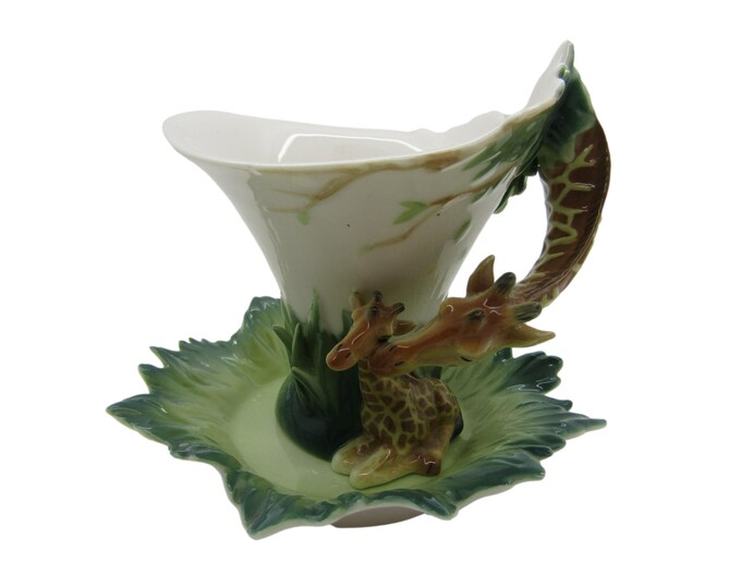 Franz Porcelain Giraffe Mother and Baby Design Cup and Saucer Etsy UK