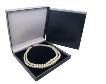 Large Black Jewellery Set Gift Box Necklace Bracelet Case 19.4cm x 19cm