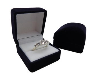 Flocked Square Black Velvet Ring Box Boxes Single Lot Gift Jewelry Charm Pack 