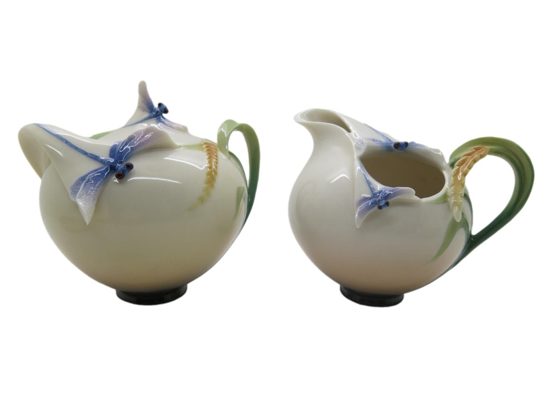 Franz Porcelain Dragonfly Sugar Bowl & Creamer Jug FZ00119 Etsy Italia