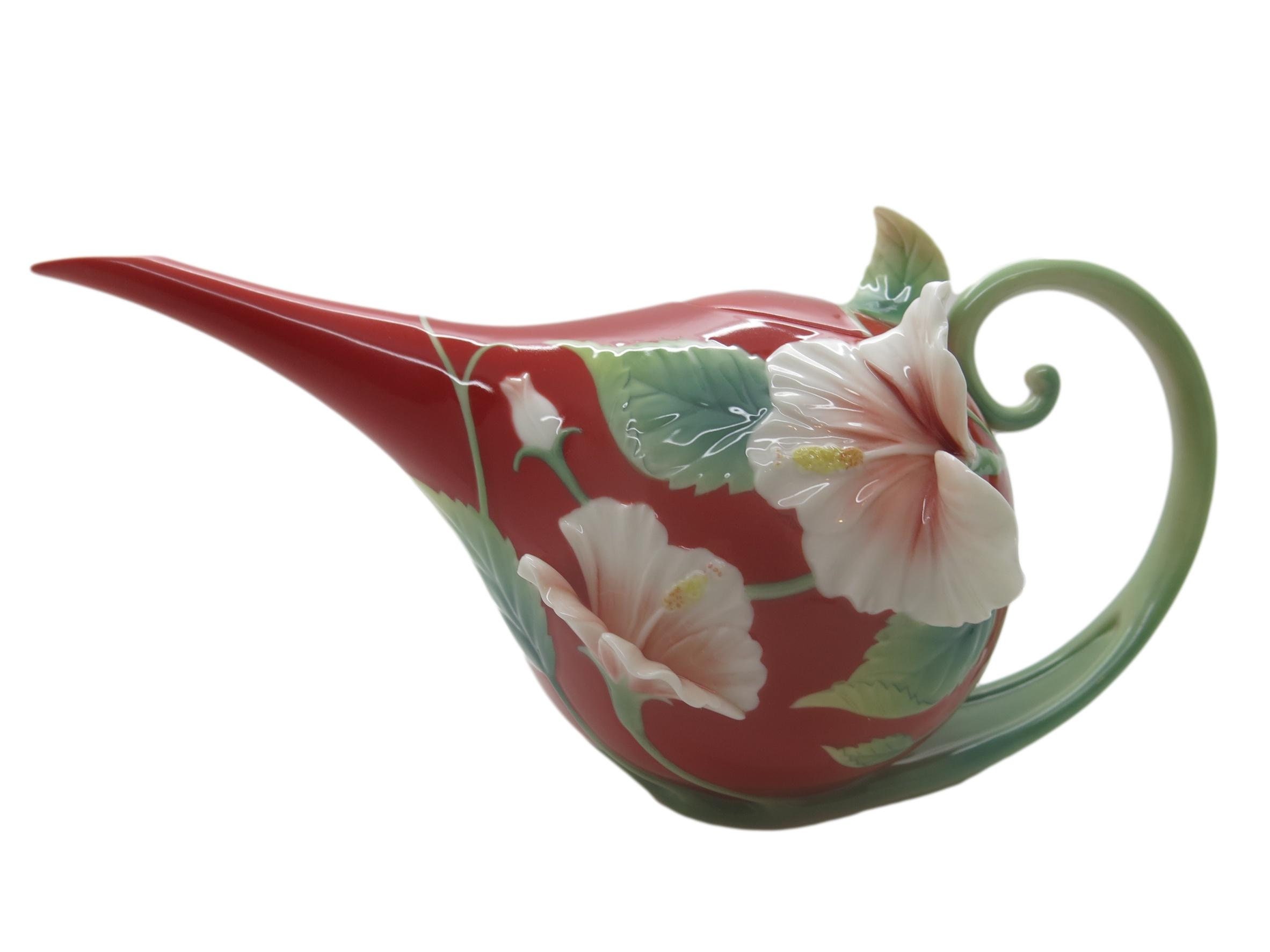 Mugs Franz Porcelain Hibiscus Teapot Island Beauty FZ00983 Fine