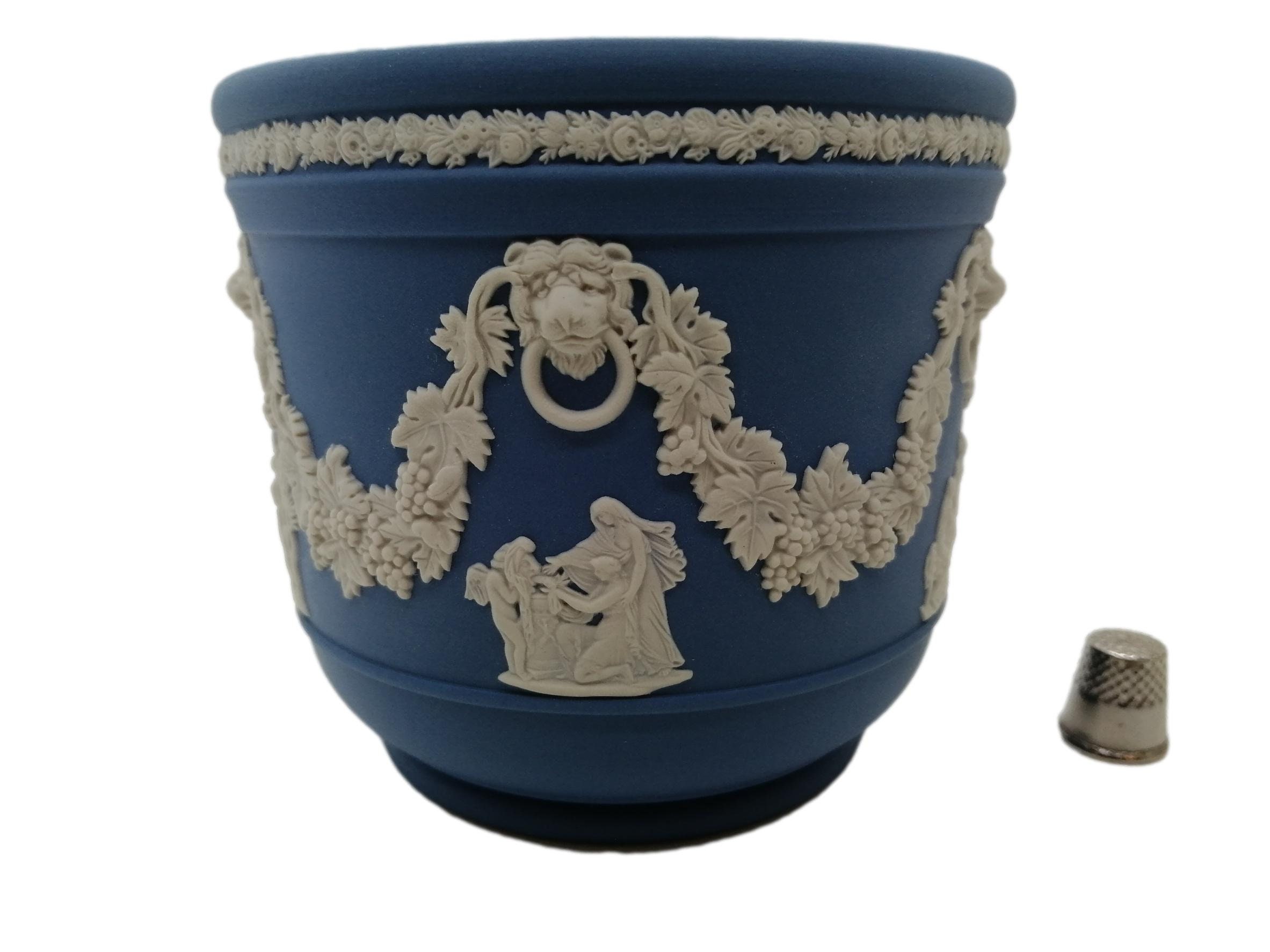 Wedgwood Jasper Jardinere Planter Pot Blue Jasperware Etsy