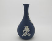 Wedgwood Jasper Bud Vase - Rare Portland Blue Jasperware - Made In England