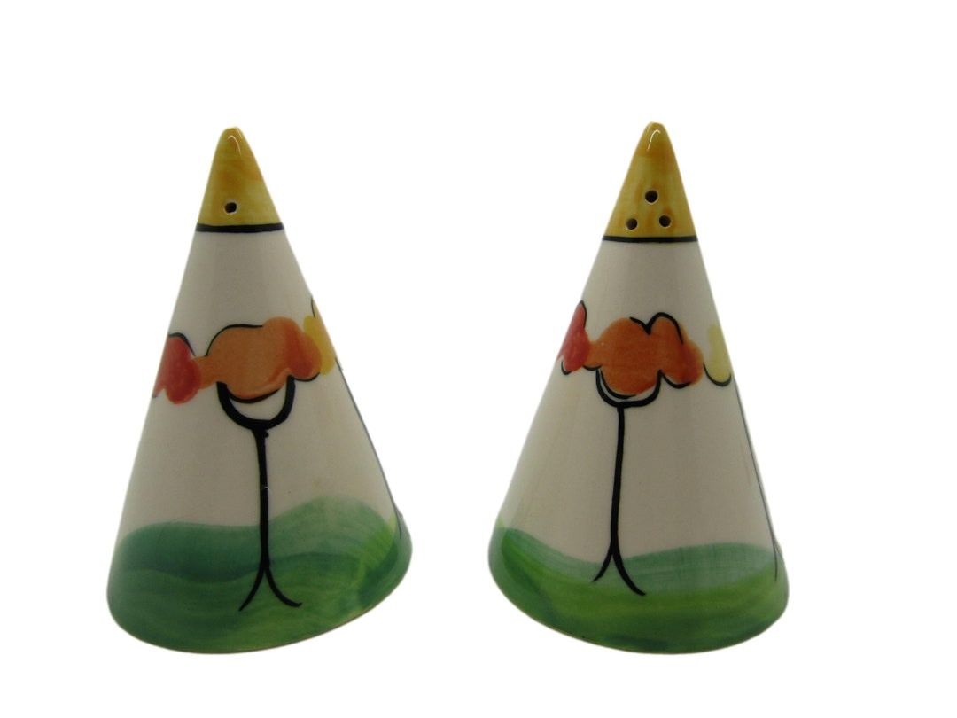 Salt and Pepper Pots Past Times Clarice Cliff Style Etsy