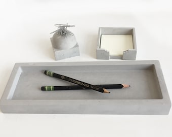 Large Rectangle Concrete Tray: Modern Vanity, Desk Organizer