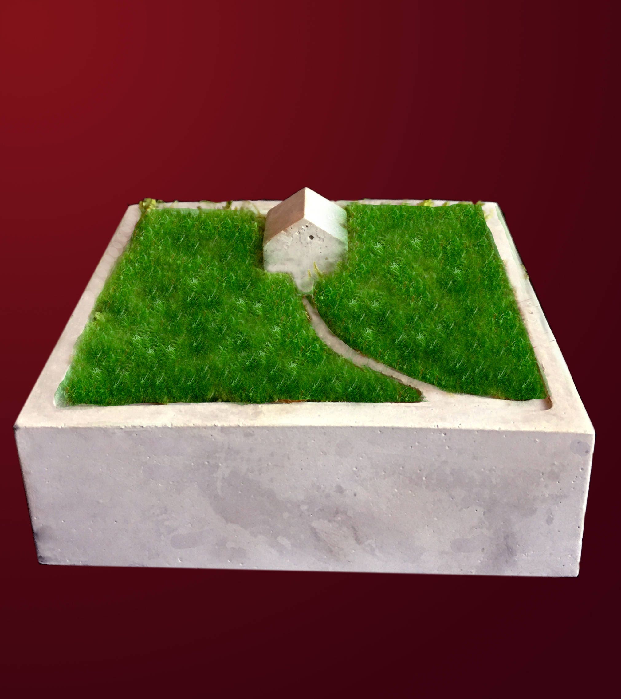 Handmade Concrete Succulent Planter Architectural House Design