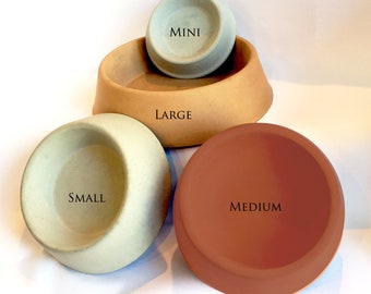 Small Concrete Dog Bowl, Pet Bowls FREE SHIPPING