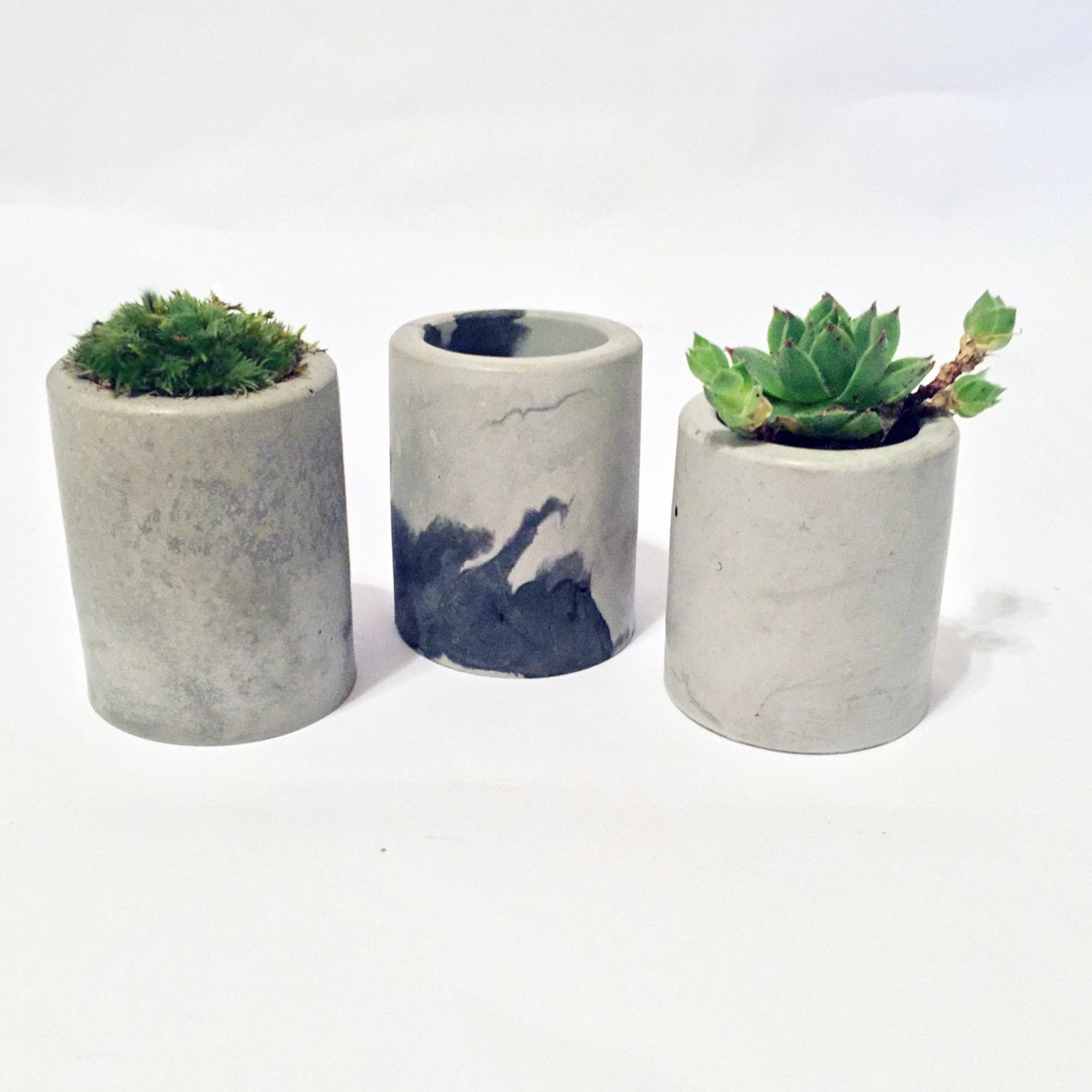 Mini Concrete Planters Etsy