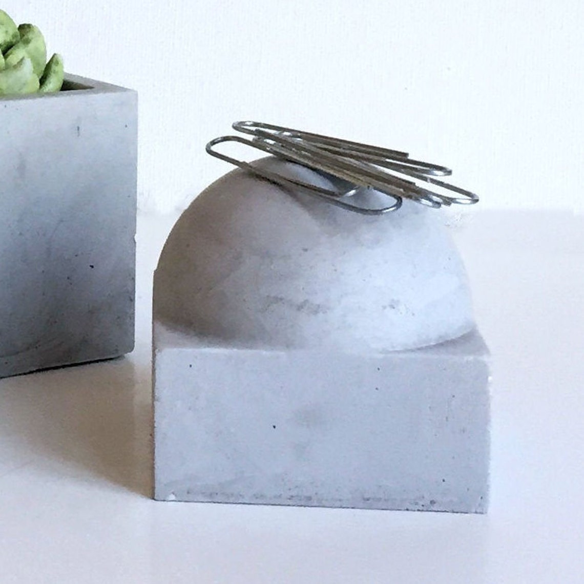Decorative Concrete Desk Accessories set of 5 Etsy