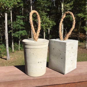 Concrete Door Stop- Heavy Door Stop- Cylinder Door Stop- Square Door Stop