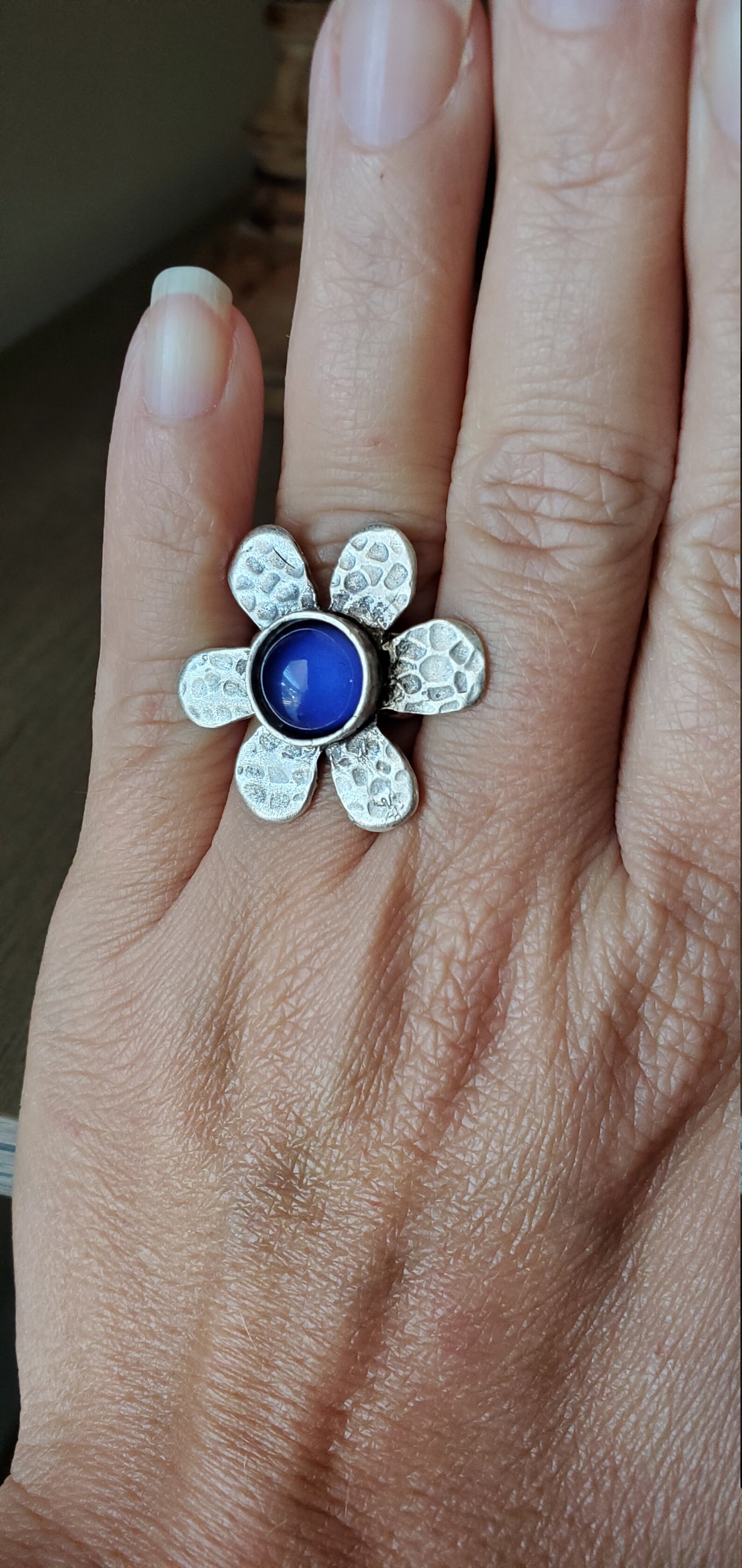 Silver Mood Ring Flower Mood Adjustable Ring Color Changing Etsy