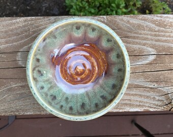 Handmade, Wheel-Thrown, Pottery, Stoneware,Two-Tone, Pinch Bowl, Trinket Bowl