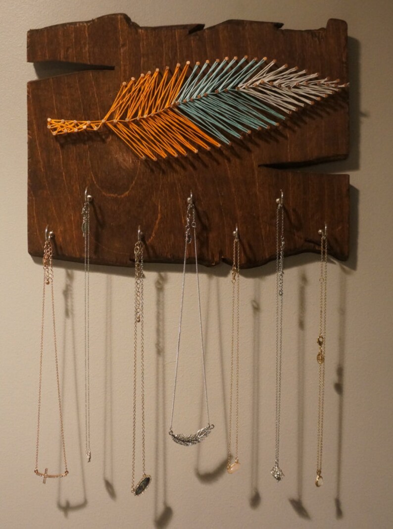 Wall Hanging Jewelry/key Holder With String Art Etsy
