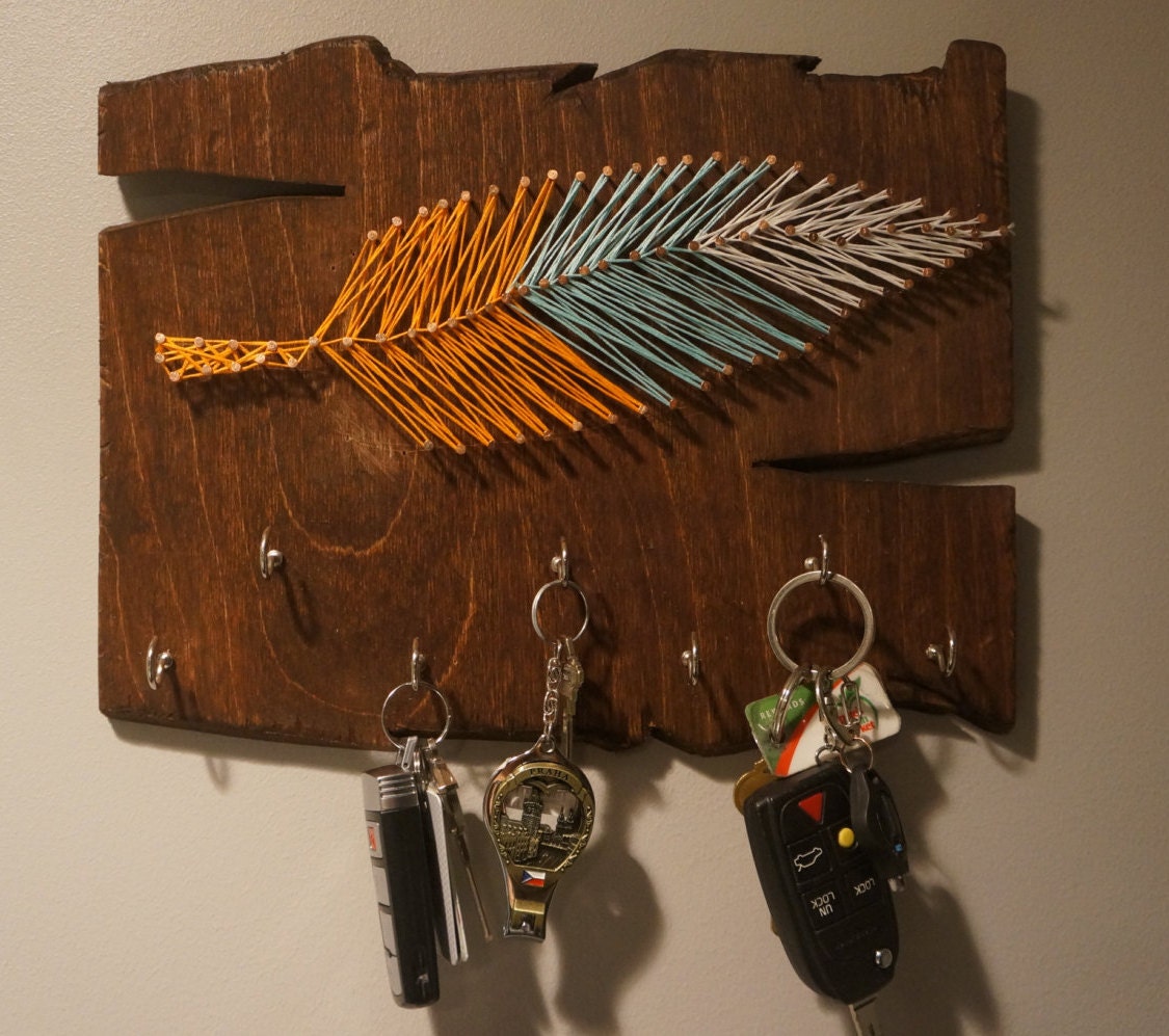 Wall Hanging Jewelry/key Holder With String Art - Etsy