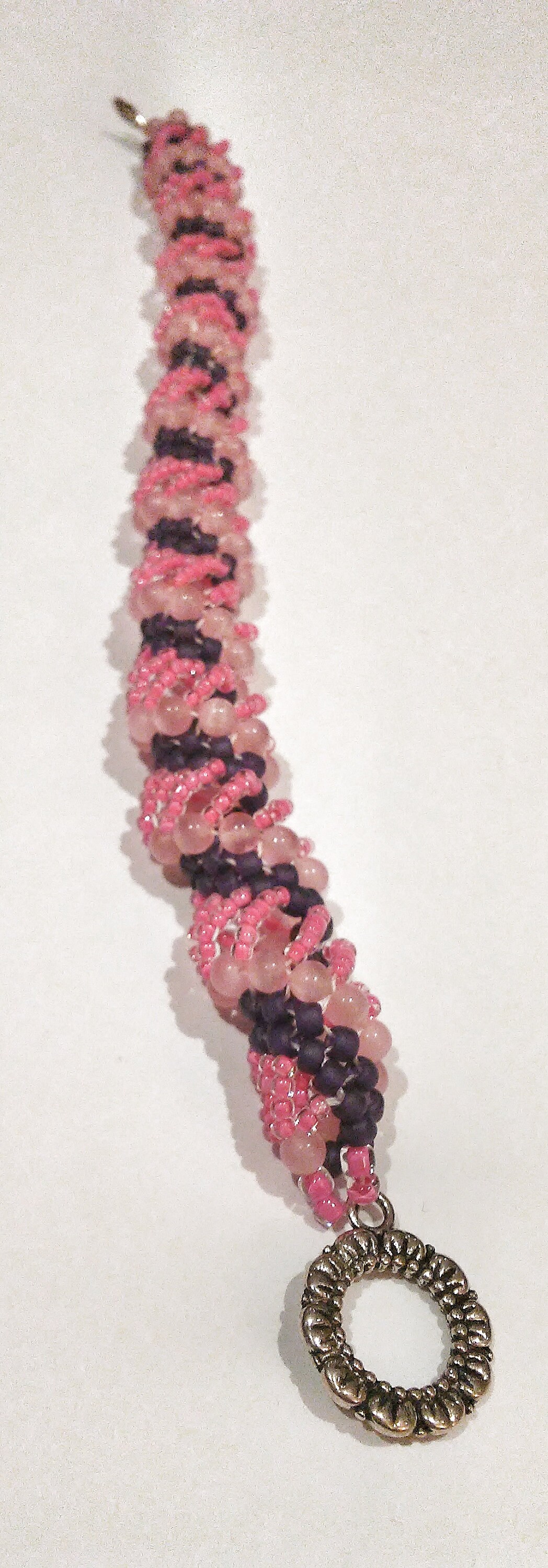 Purple and Pink Spiral Beadwork Bracelet Matte Purple 3D - Etsy