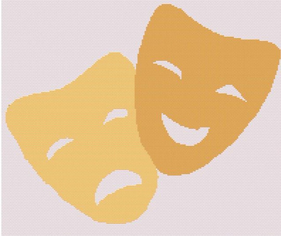 Theatre Mask Pattern Theatre Masks Cross Stitch Pattern PDF Download - Etsy