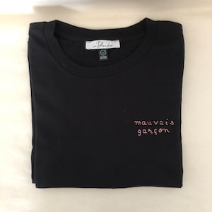 MAUVAIS GARCON // Hand embroidered T-shirt