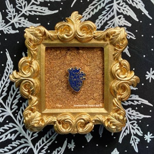 Galaxy Anatomical Heart Mini Enamel Pin - Blue & Gold