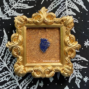 Galaxy Anatomical Heart Mini Enamel Pin - Blue & Silver