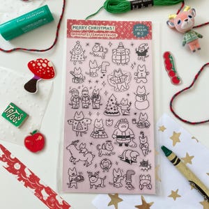 Frohe Weihnachten Kitty Aufkleber
