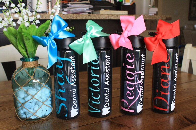 Personalized Dental Water Bottle Dentist Water Bottle Dental Etsy