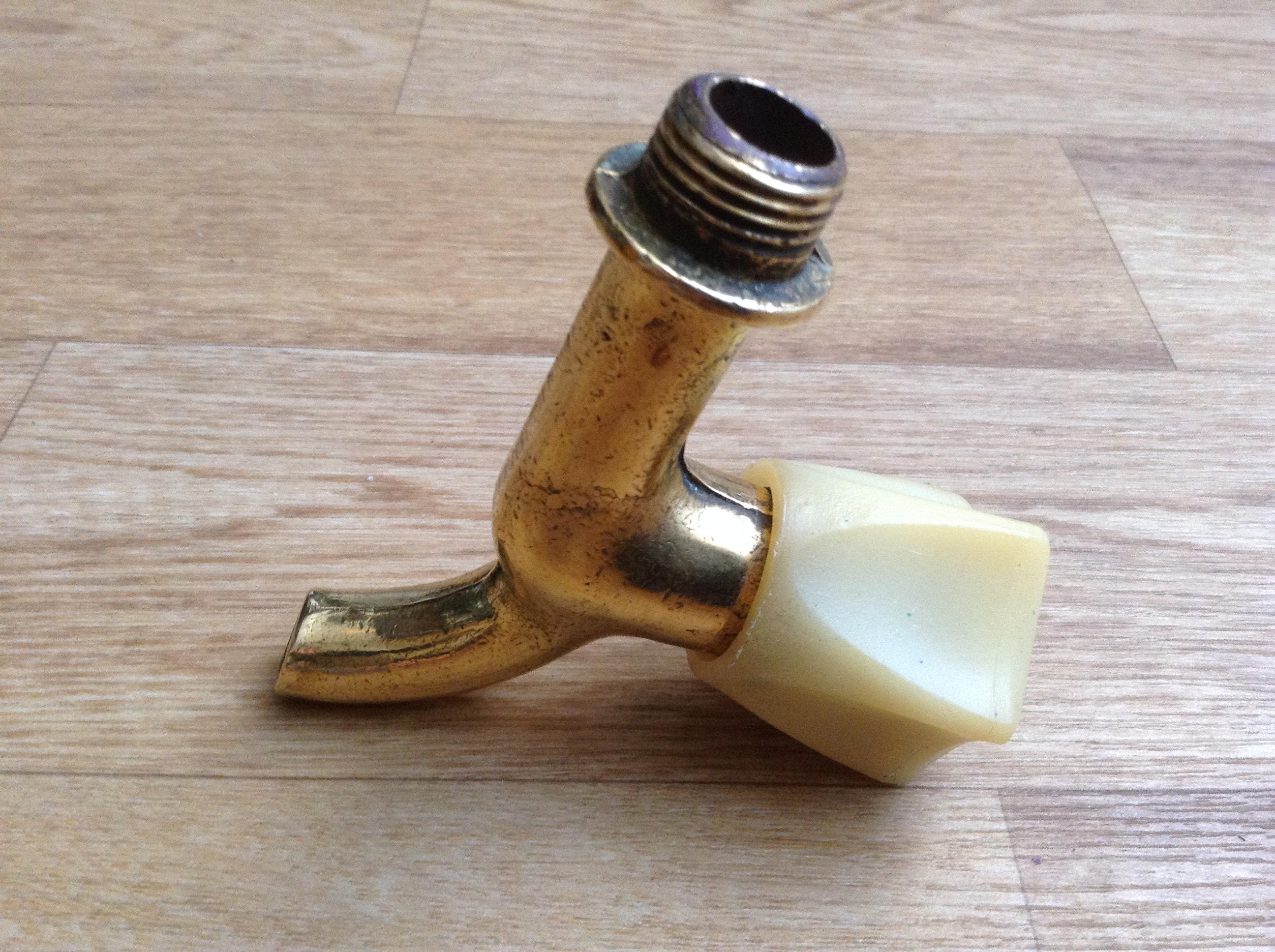 Vintage Brass Faucet Hot Cold Knobs Wall Faucet Bath Tub Etsy
