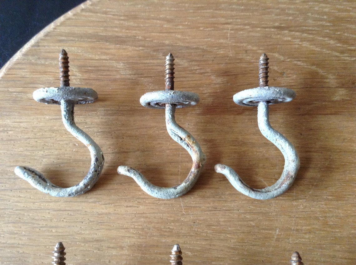 Set 6 Vintage Twisted Wire Wall Hooks 3 Small and 3 Big Etsy