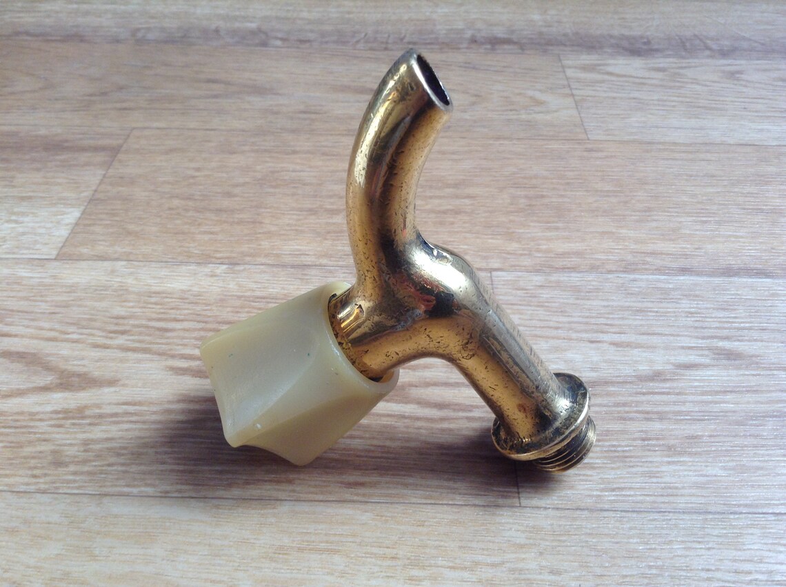 Vintage Brass Faucet Hot Cold Knobs Wall Faucet Bath Tub Etsy