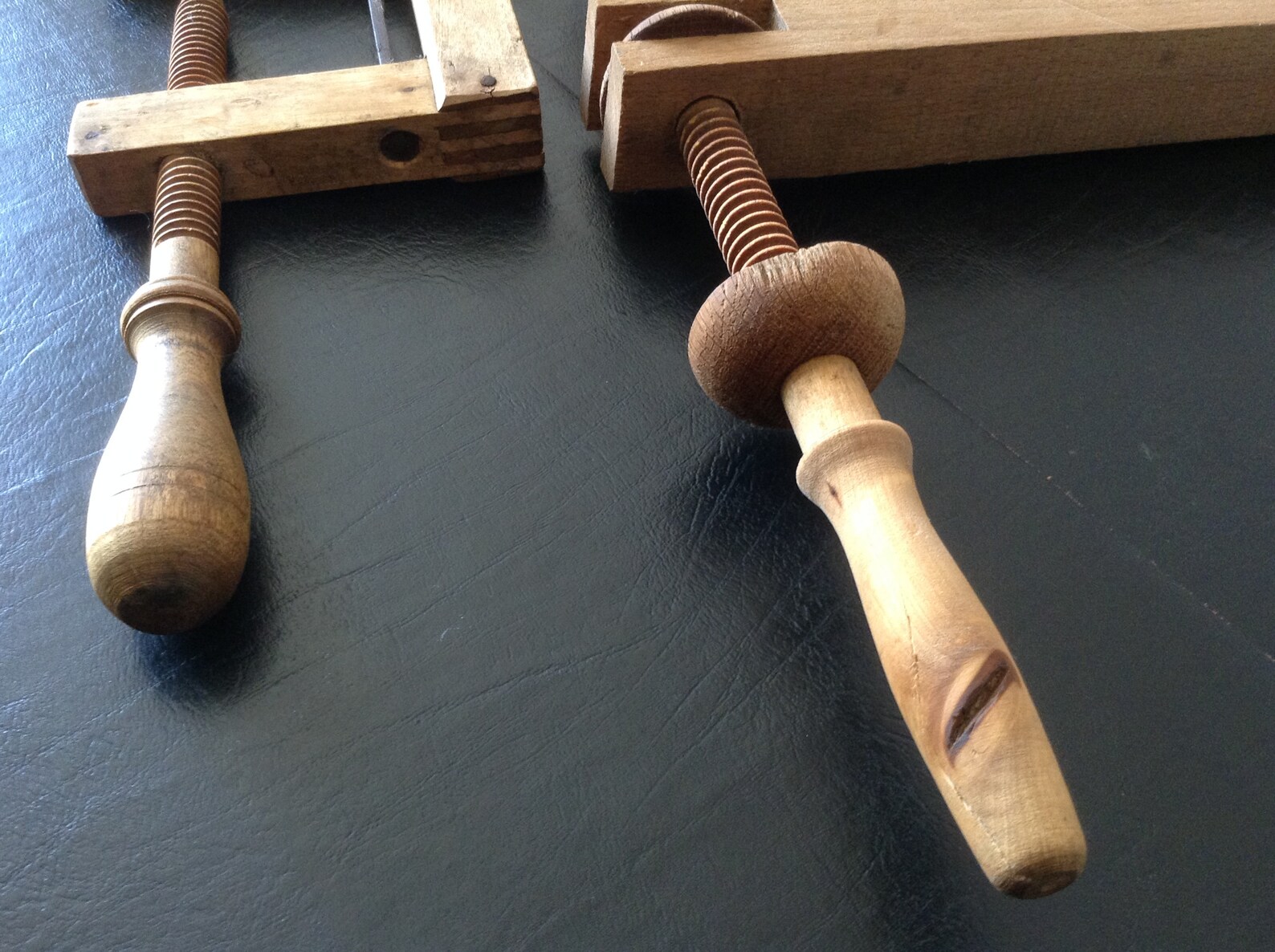 Set of 2 Antique Wooden Clamp Large and Small Screw Clamp on Etsy