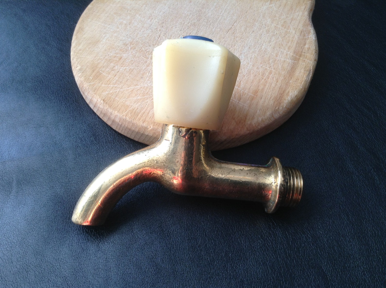 Vintage Brass Faucet Hot Cold Knobs Wall Faucet Bath Tub Etsy
