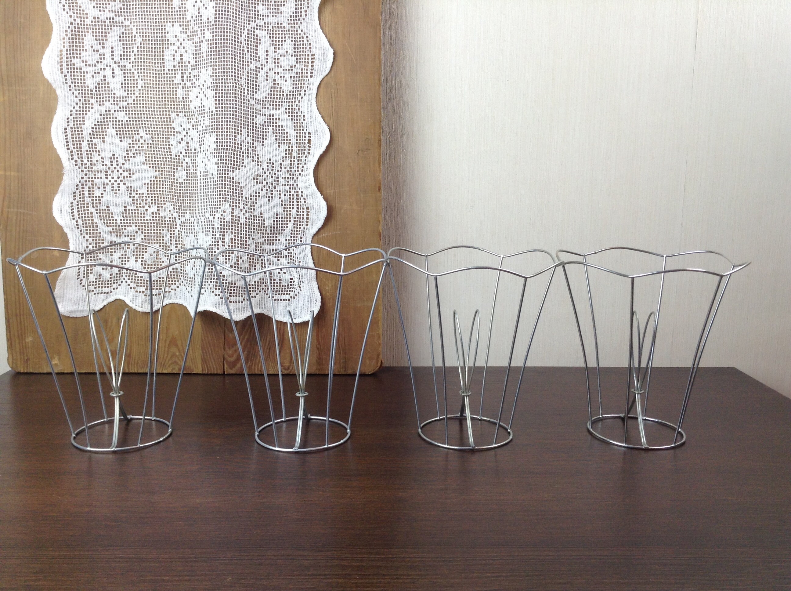 Set of 4 Lamp Shade Wire Frame Metal Hanging Lampshade Etsy