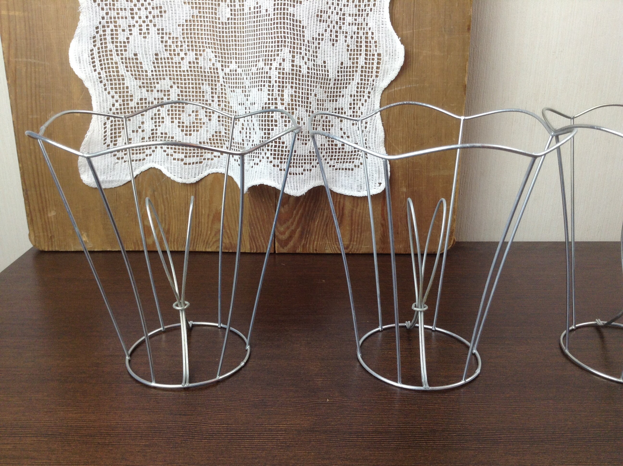 Set of 4 Lamp Shade Wire Frame Metal Hanging Lampshade Etsy