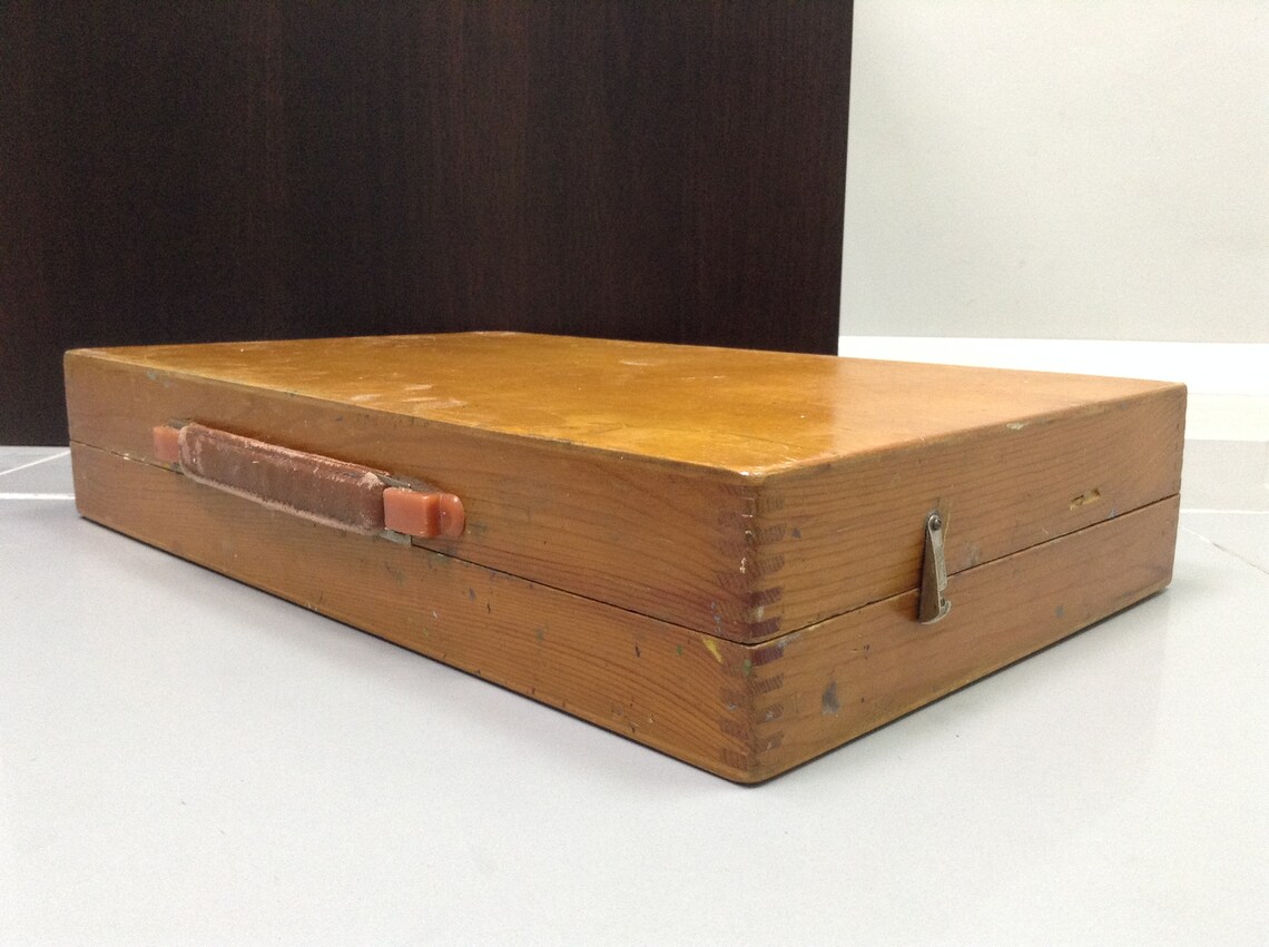 Vintage Wooden Artist Paint Box Old Portable Drawer for Etsy